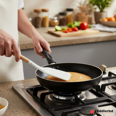 Non-Stick Silicone Spatula Spoon - (a.k) Withe