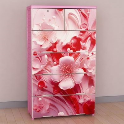 TFL Populer Wardrobe 5 Drawer Classic- Pink Rose