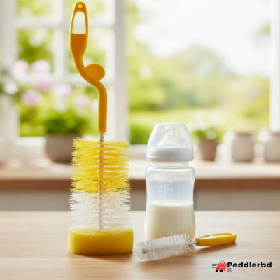 Bottle & Nipple Brush 2 Pcs Set - 360+Spin Upright