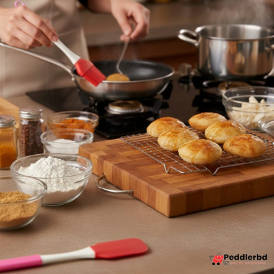 Non-Stick Silicone Brush- Spoon 2 Pcs Set -Feixiongeagle